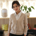 Atacado botão cardigan estilo 100% mulheres suéter de cashmere